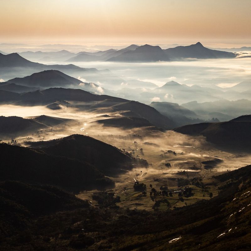 Aerial view of Mantiqueira Mountains.