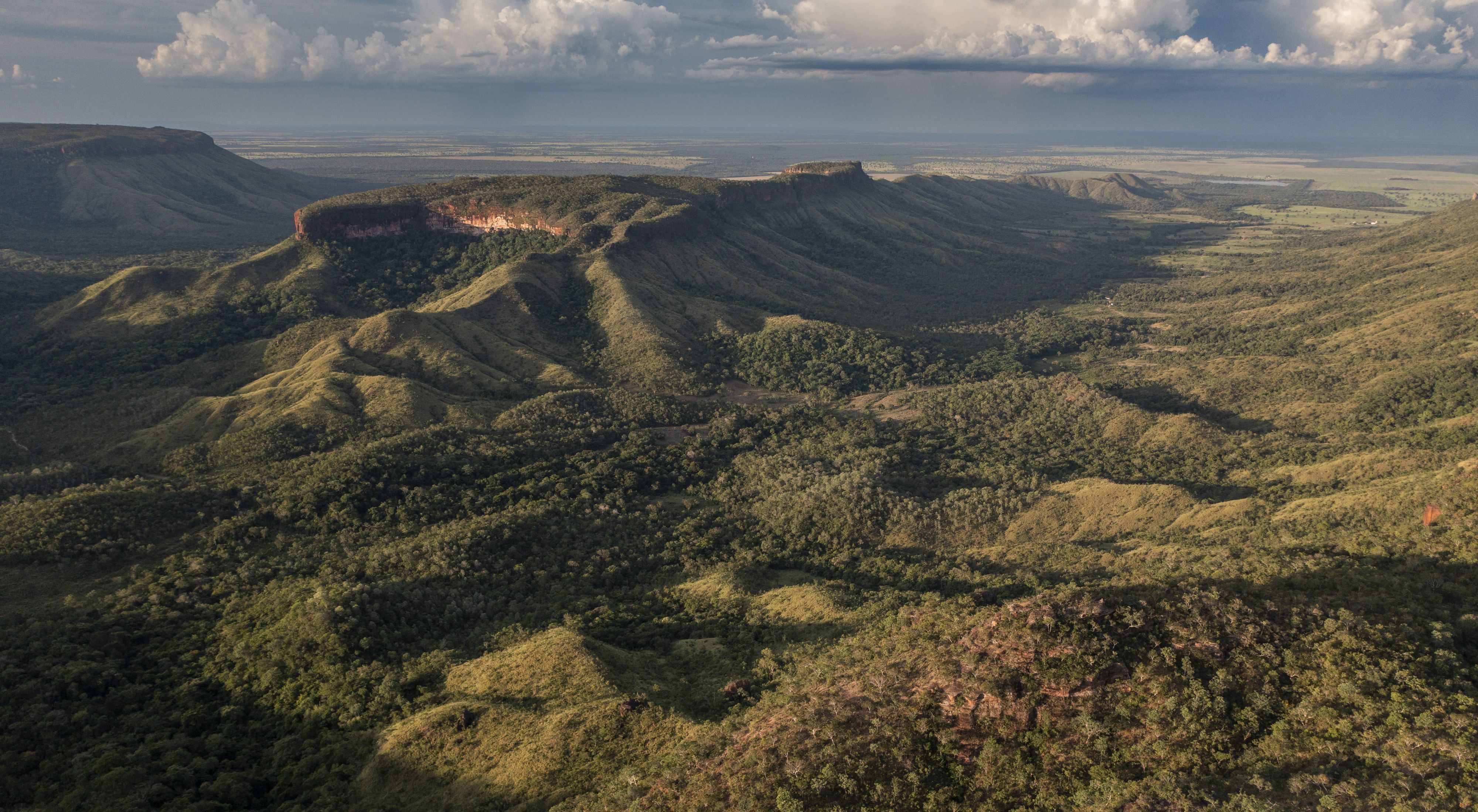 Vista aérea da Serra do Roncador, no estado do Mato Grosso