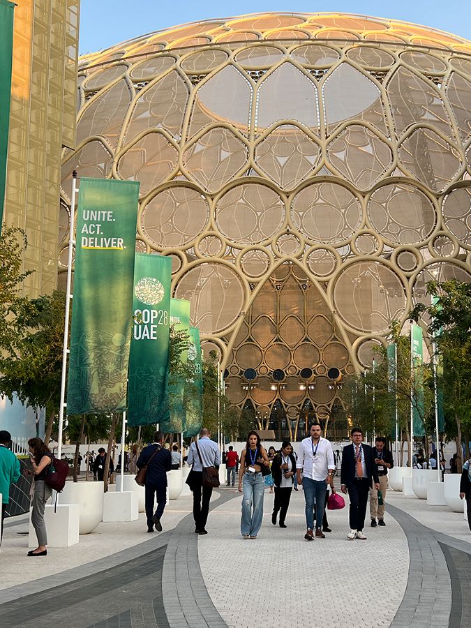 Área de realização da COP28 em Dubai.