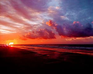 Nascer do Sol na costa leste dos Estados Unidos.