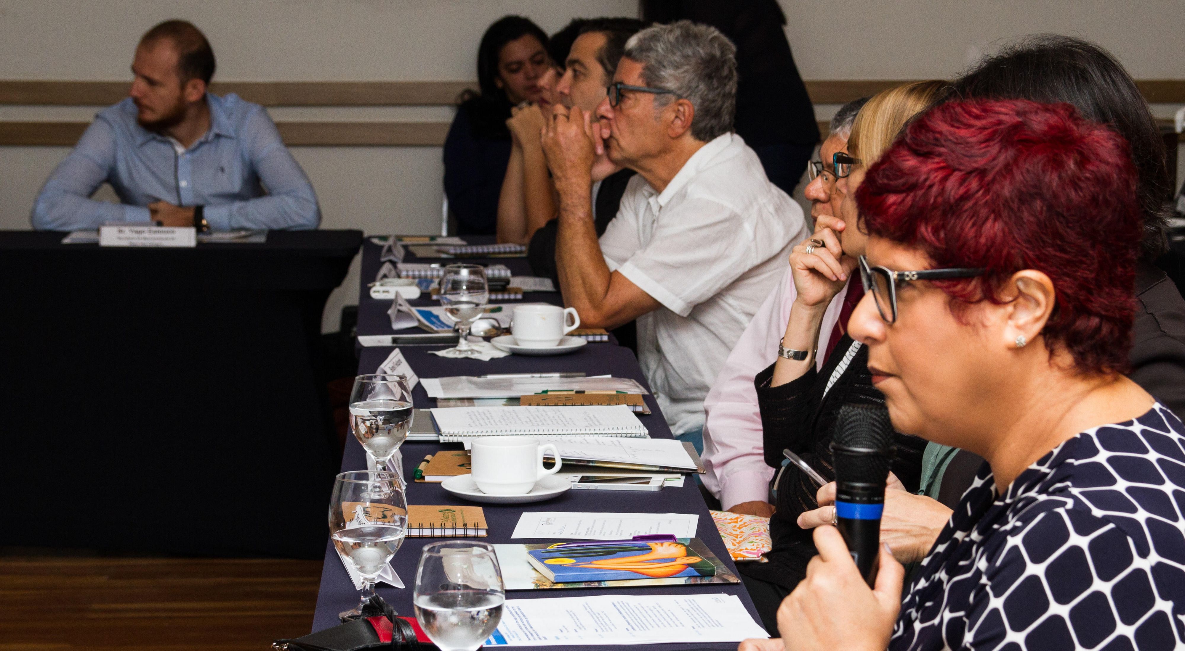 Karen Oliveira, Gerente de Infraestrutura da TNC Brasil, falando durante o Seminário Diálogos Tapajós, em 2018.