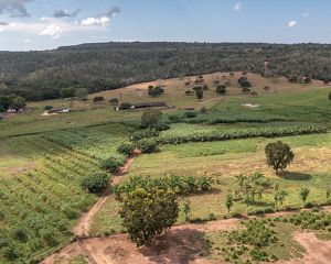 Vista aérea de propriedade rural no Mato Grosso.