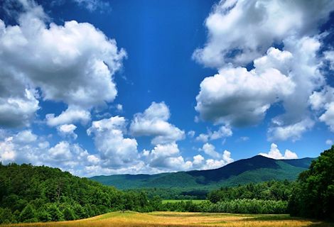 View of a mountain and sky.