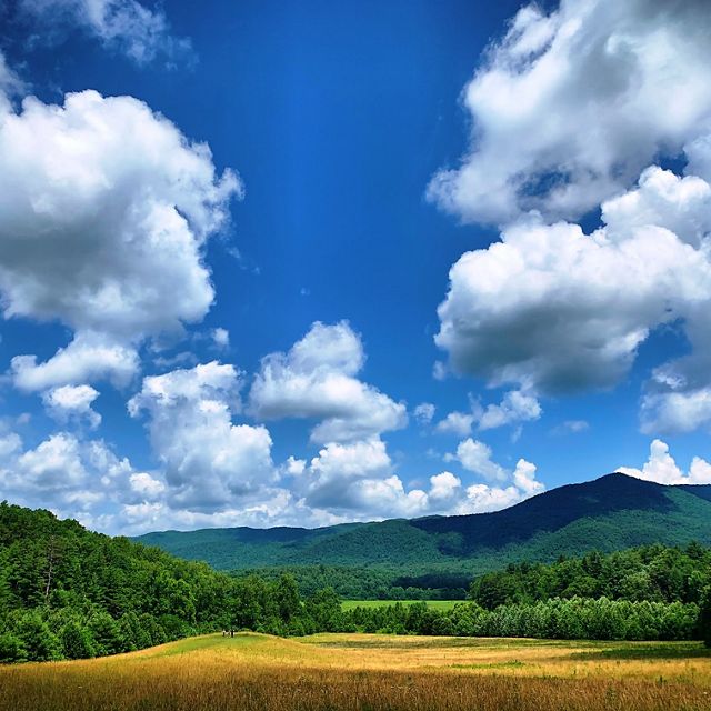 Clouds frame Cades Cove in the Great Smoky Mountains National Park.