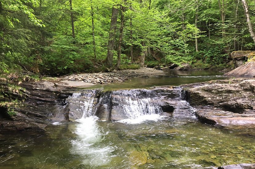 The picturesque Calavale Stream flows at Burnt Mountain in the Northeast Kingdom of Vermont.