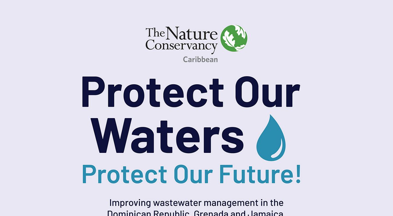 The cover of our wastewater awareness campaign that says "Protect Our Water, Protect Our Future."