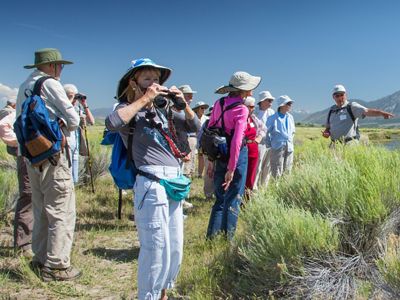 Visitors on the trail at River Fork Ranch Preserve in t