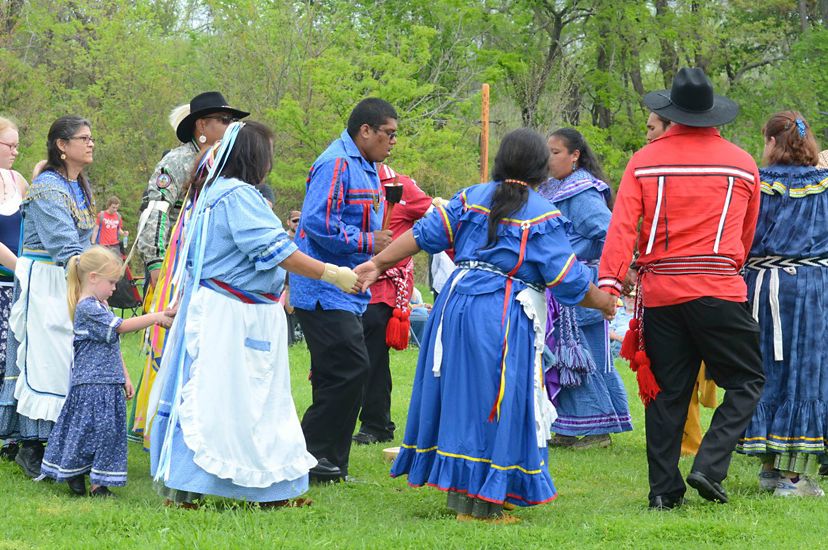 Dancers from the Chickasaw Nation celebrate the dedication of the Oka' Yanahli Preserve. In 2013, these partners unveiled the preserve name honoring the land's history.