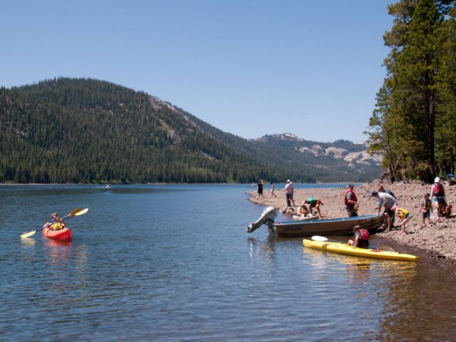 Visitors enjoying fishing from shore and small motorboats and using TNC’s fleet of kayaks.