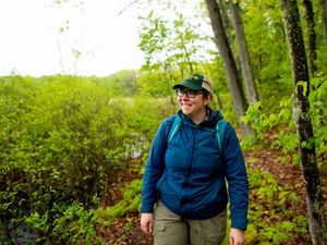 A hiker exploring a Conservancy preserve.