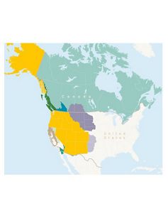 A map of the western U.S. and Canada.