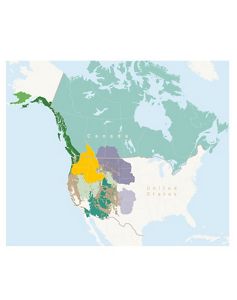 A map of the western U.S. and Canada.