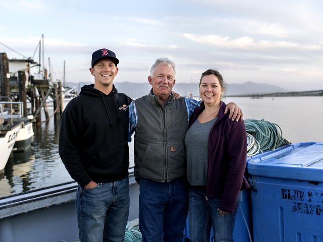 Bill Blue, a participating fisherman of the CGC, out of Morro Bay with family members.