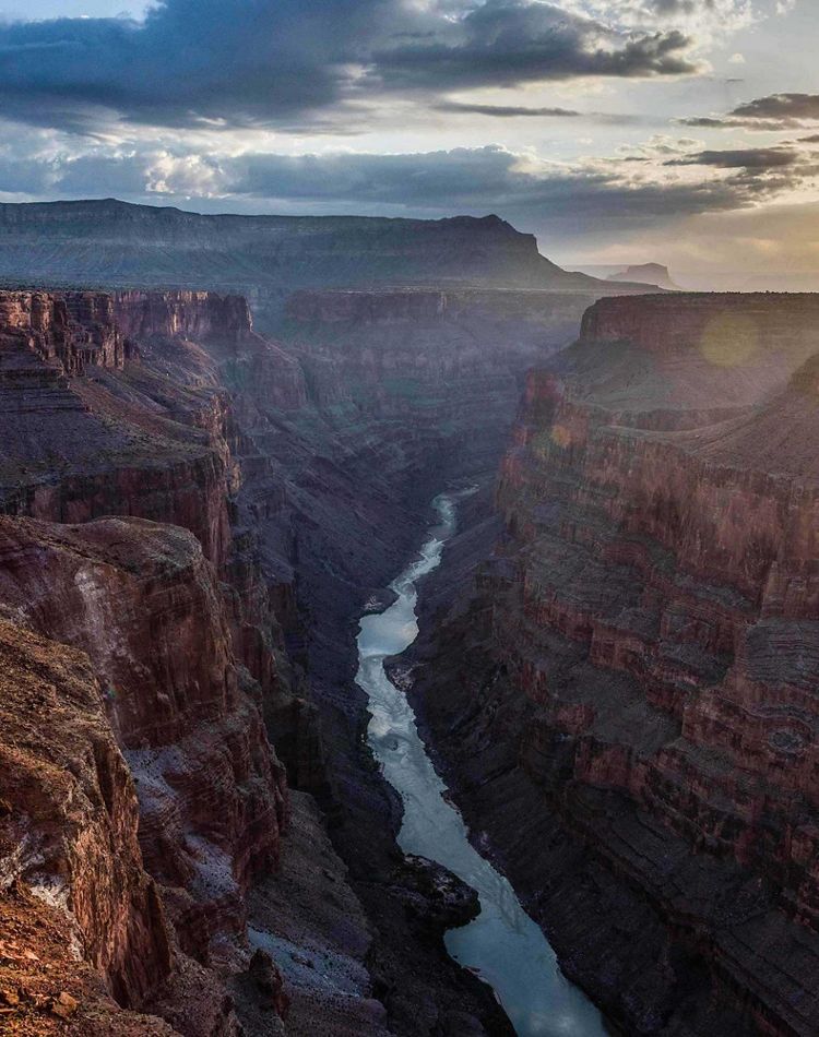 grand canyon north rim golden hour sunset with colorado