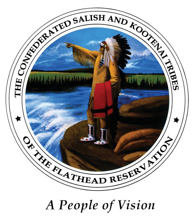 Confederated Salish and Kootenia Tribes of the Flathead Reservation logo.