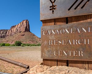 Canyonlands Research Center entrance sign.