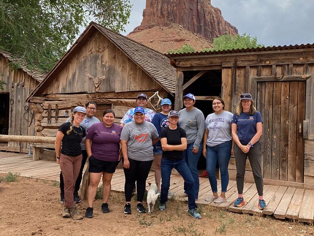 A group of interns at Canyonlands Ranch in Utah.