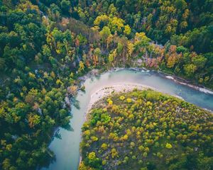 An aerial view of Zoar Valley in New York.