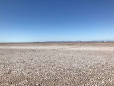 Modern Colorado River Delta landscape of parched earth