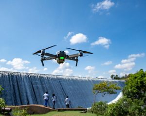 Drone images of flowing rivers.