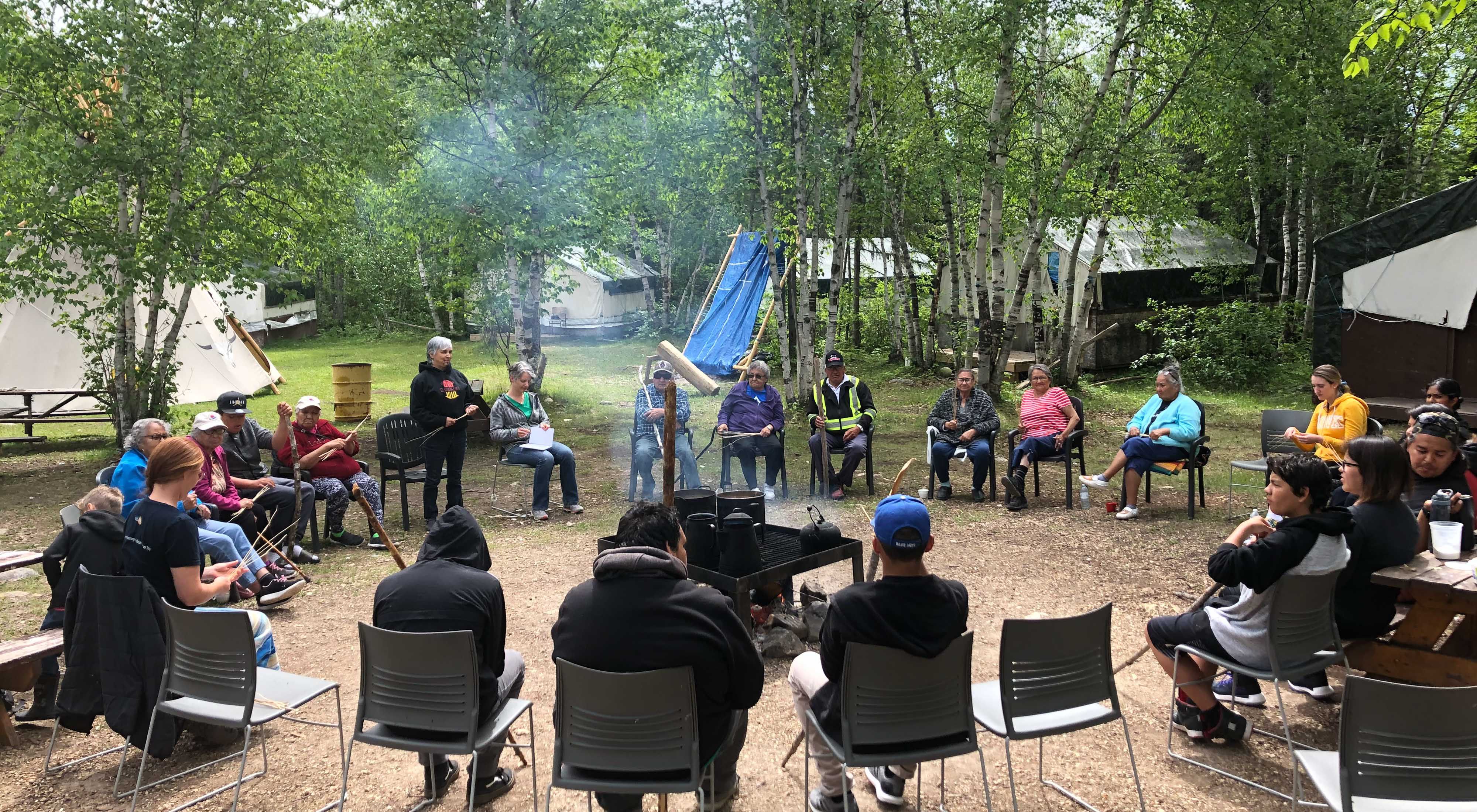Elders and youth from the Misipawistik Cree Nation gathered on the shore of Lake Winnipeg, near Grand Rapids, Manitoba.