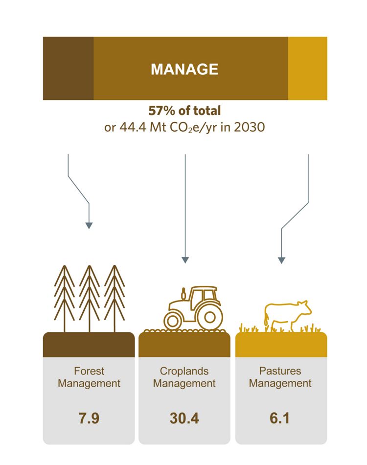 Graphic showing mitigation potential for management.