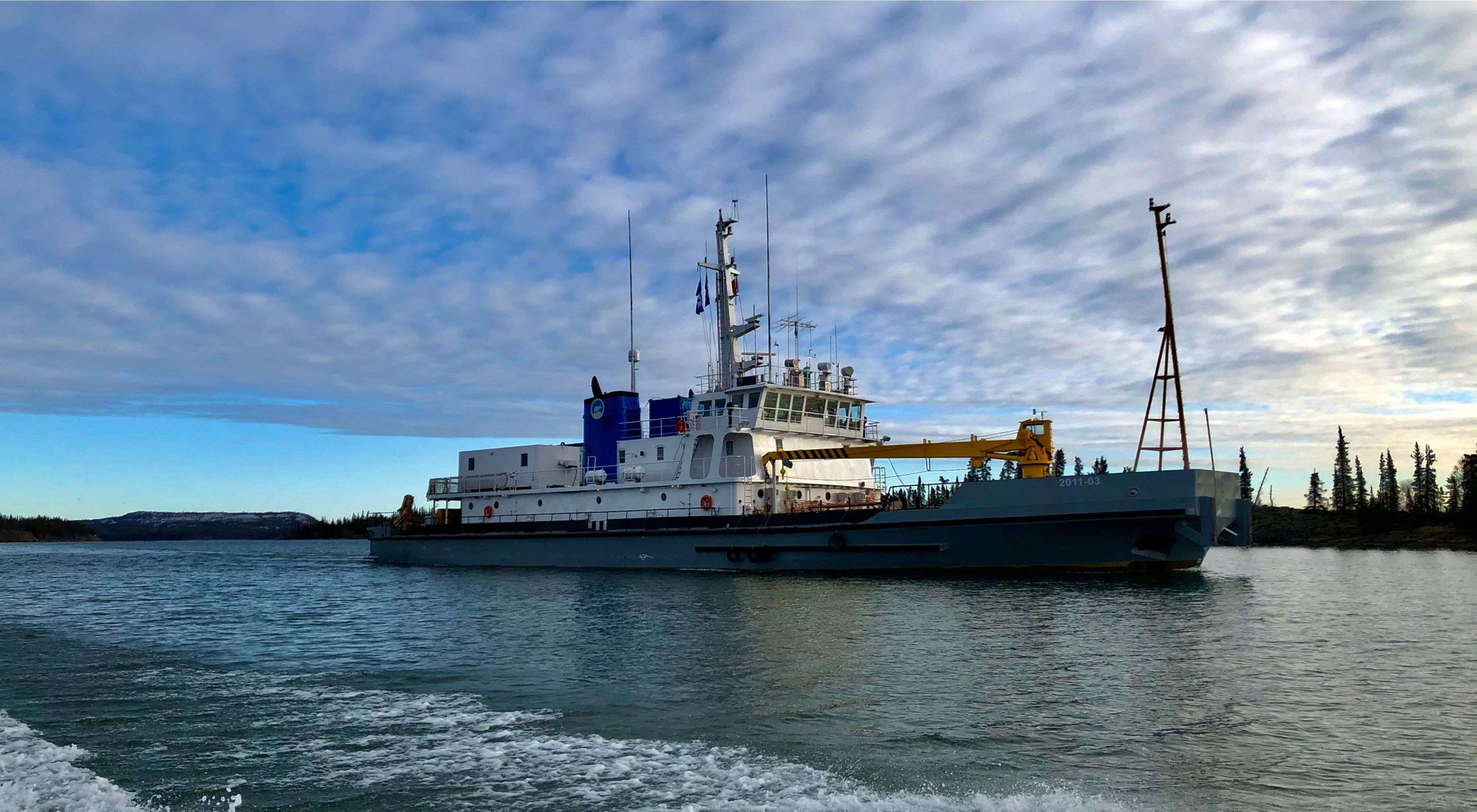 In October 2019, a research vessel set sail on Tu Nedhé (also known as Great Slave Lake) with a crew that included young people from the nearby Łutsël K’é Dene First Nation.