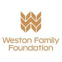 brown and white logo for weston family foundation