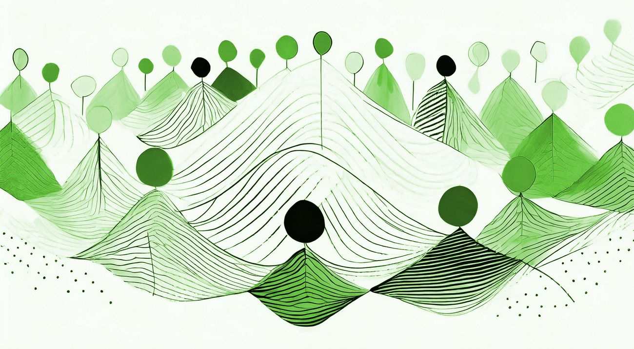 An illustration of a diverse group of people standing together.