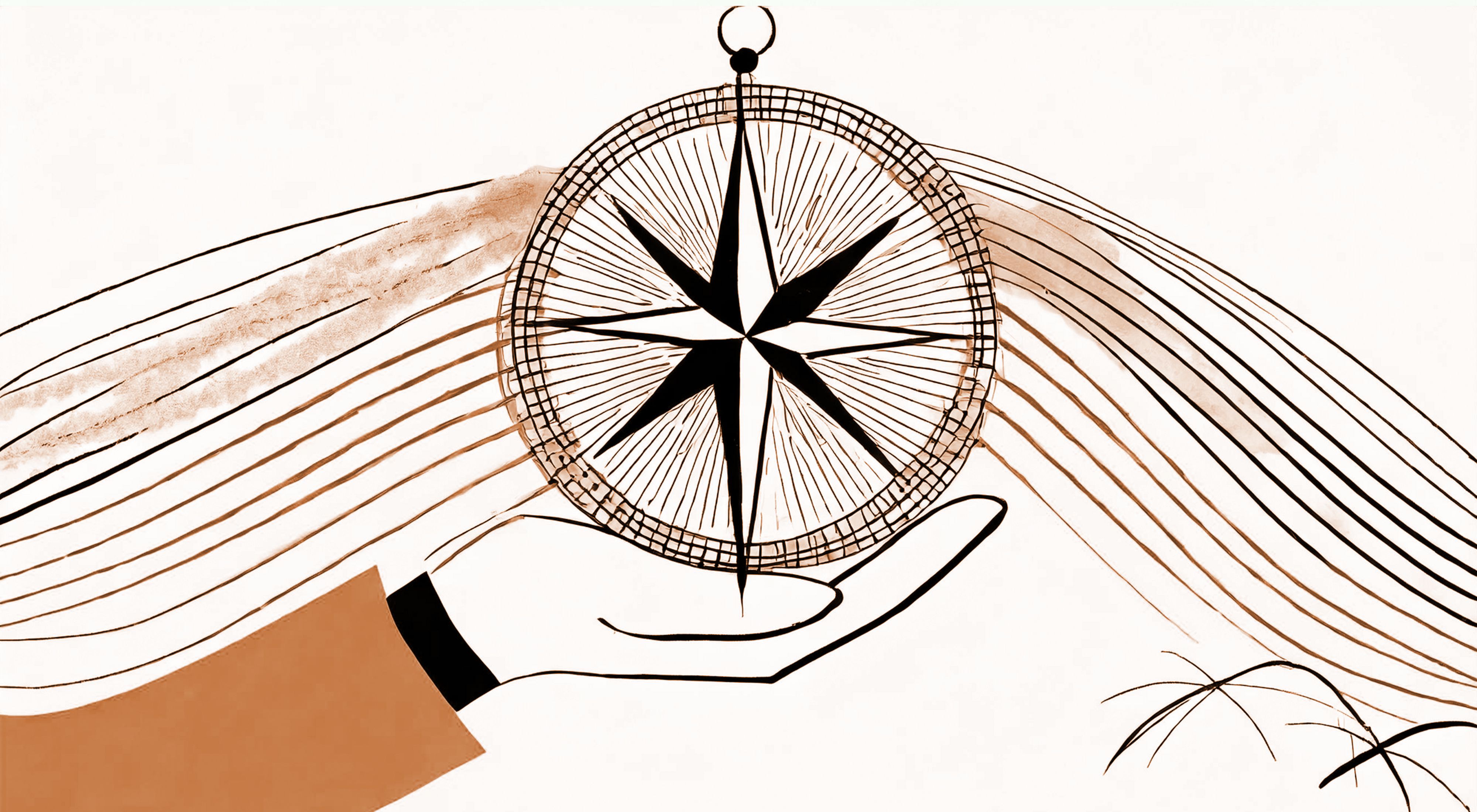 Illustration of a compass providing direction