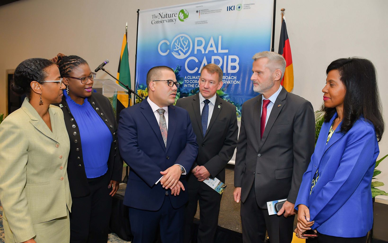 Launch Event Stakeholders Environment Minister, German Ambassador, TNC Caribbean Director and more speak © Omar Davis
