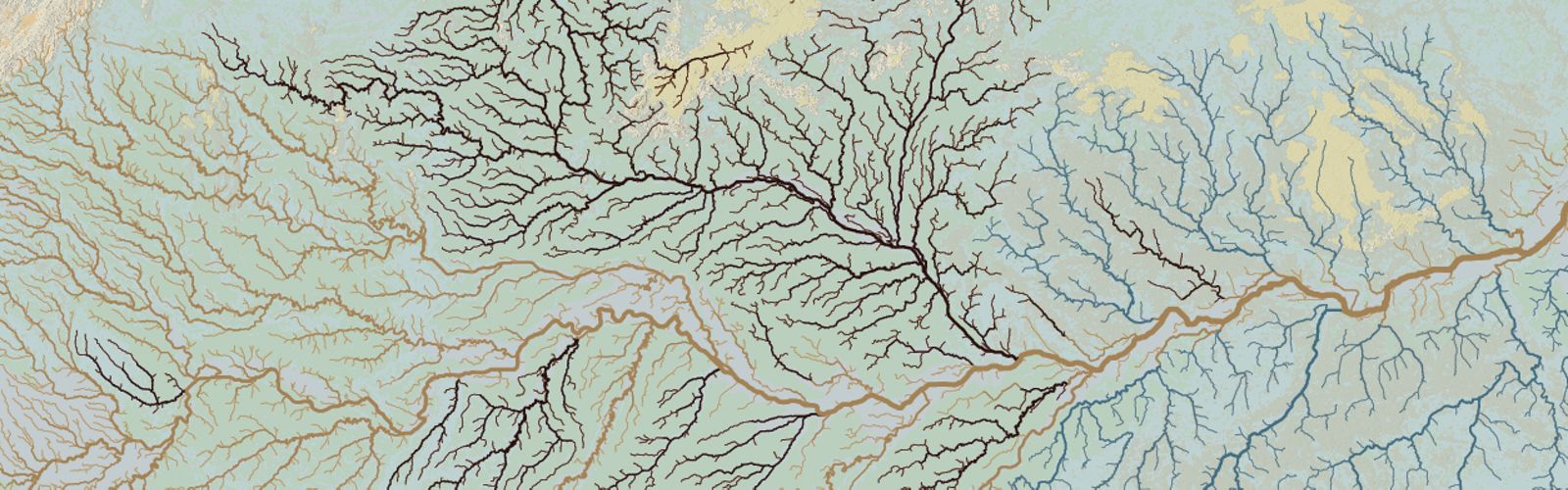 Cartographic map of Amazon basin.
