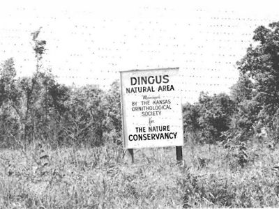Black and white photo of metal preserve sign.