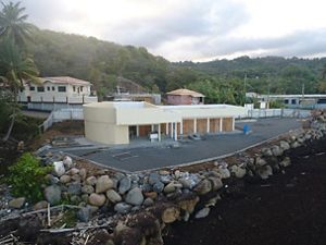 Close-up shot of the new Fisher Facility in Grenada.