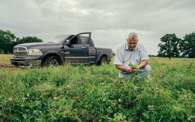 Grant, truck and flowers