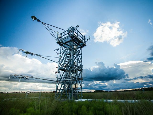 Data collection tower for the National Ecological Observatory Network (NEON) at Disney Wilderness Preserve.