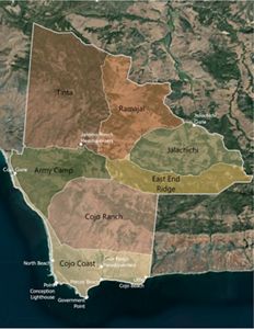 Map of management zones at Dangermond Preserve.