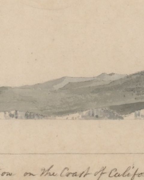 Illustration of Point Conception by John Skyes during an expedition c. 1791-95.
