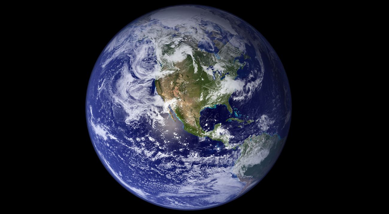 Photo of the Earth taken from space.