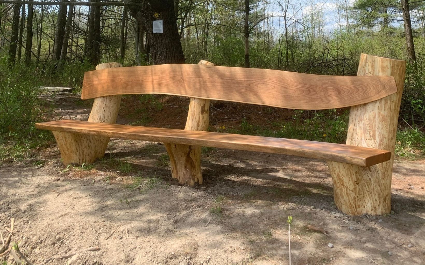 Handmade bench made by woodworking artist- Mario Sacca.