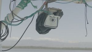 A camera on a boat.