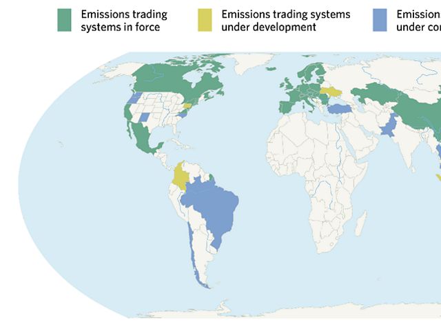 Fonte: Emissions Trading Worldwide, 'The state of play of cap-and-trade em 2021,' Relatório da International Carbon Action Partnership (ICAP) 2021