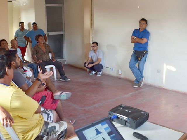 The fishers of Ancon learn about data compiled about their fishery and discuss options to manage the fishery sustainably.