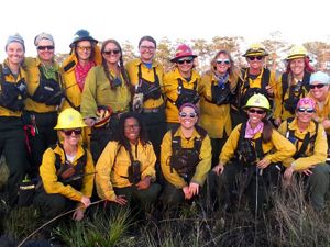 Group photo of women fire-workers.