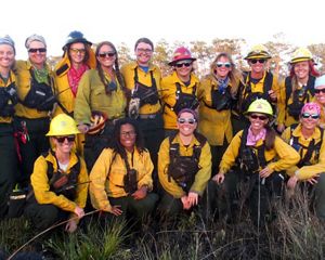 Group photo of women fire-workers.