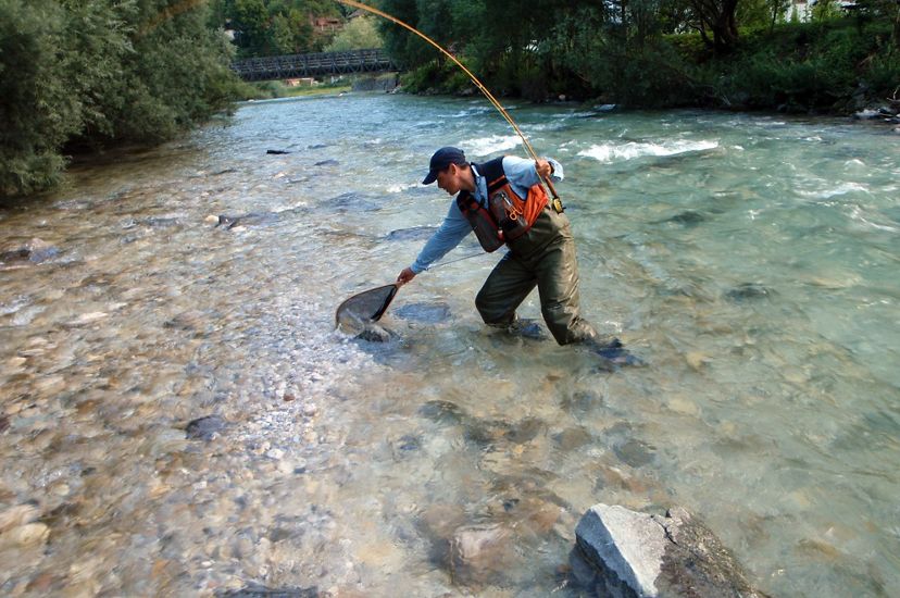 Barrier removal projects can help increase the catch rate for recreational anglers, like this one on the Savinja River in Slovenia.