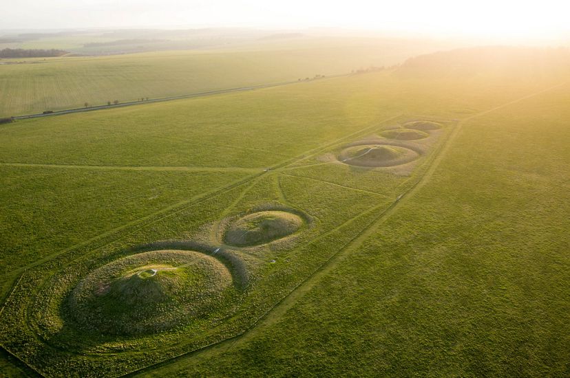 Green burial mounds mark the English landscape