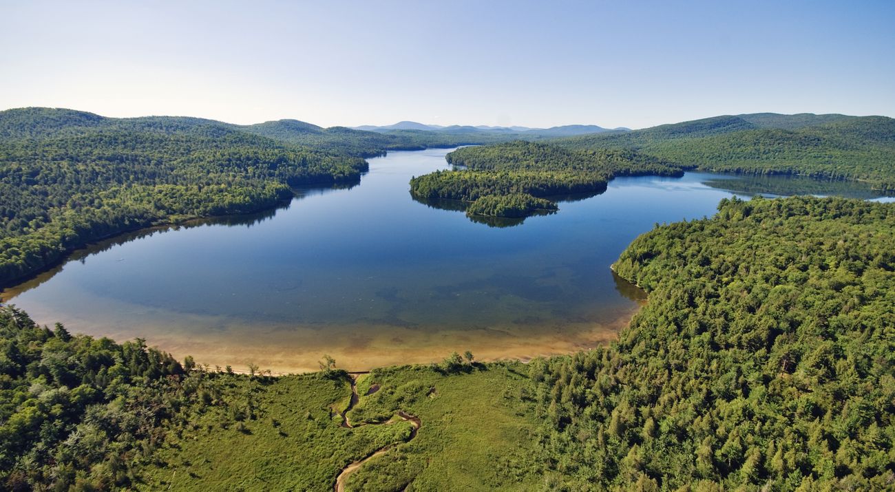 Aerial of Follensby Pond.