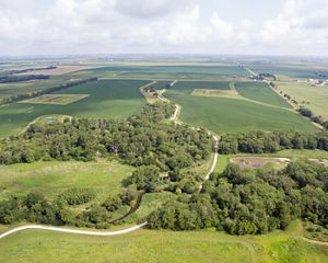 An aerial photo of the Franklin farm.