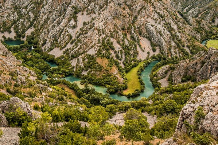 The winding Krupa River makes its way through Croatia.